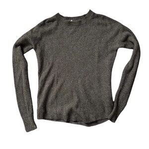 Women’s Dark Green Knit Sweater With Side Details, Size XS